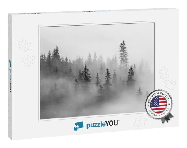 Abstract Landscape in the Mountains, with Fog in the Fore... Jigsaw Puzzle