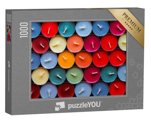 Puzzel 1000 stukjes „Gekleurde theelichtjes“