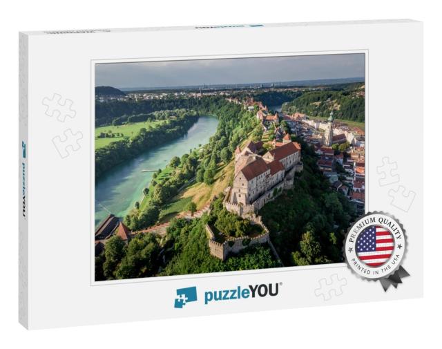 Aerial Panorama of Burghausen the Worlds Longest Castle A... Jigsaw Puzzle