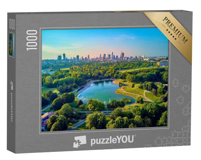 Puzzel 1000 stukjes „Warschau: een avond in het Mokotowskie in juni, Polen“