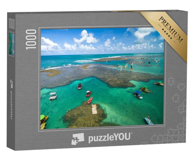 Puzzel 1000 stukjes „Luchtfoto van Porto de Galinhas, Pernambuco, Brazilië“