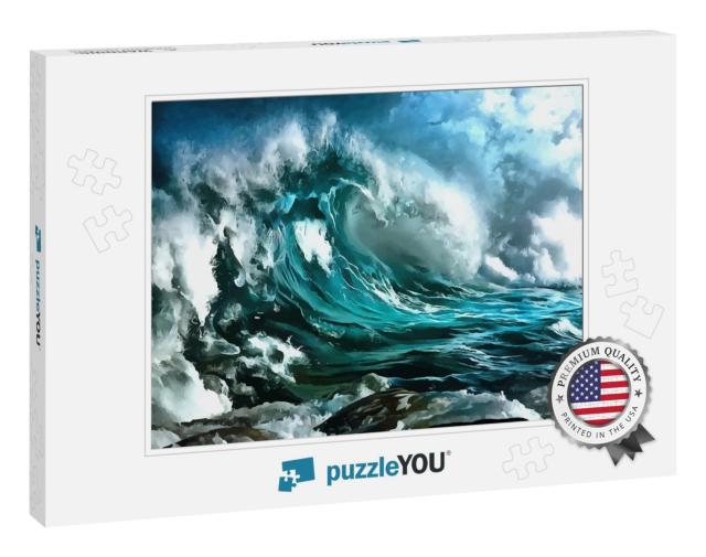 Bad Weather Storm Ocean Storm... Jigsaw Puzzle