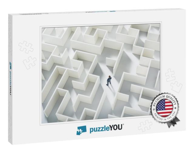 Business Challenge. a Businessman Navigating Through a Ma... Jigsaw Puzzle