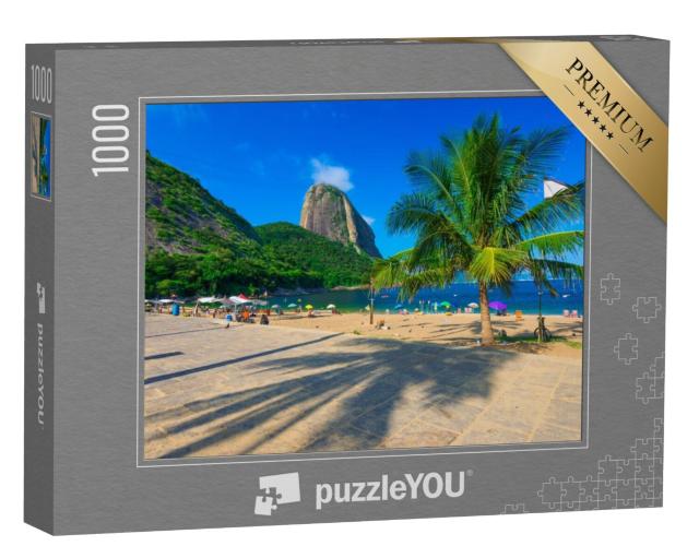 Puzzel 1000 stukjes „Suikerbroodberg en Vermelha-strand, Rio de Janeiro, Brazilië“