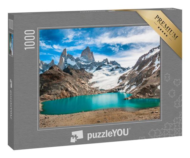 Puzzle 1000 Teile „Berg Fitz Roy und Laguna de los Tres, Patagonien, Argentinien“