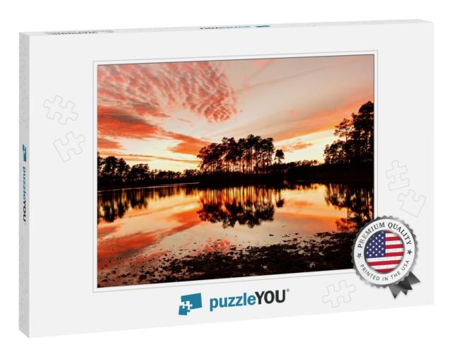 Long Pine Key Lake At Sunset, Everglades National Park, F... Jigsaw Puzzle