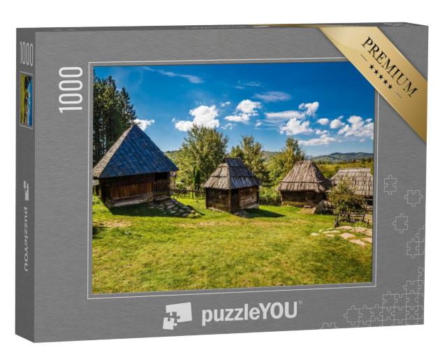 Puzzel 1000 stukjes „Etno-dorp Sirogojno - Zlatibor, Servië“