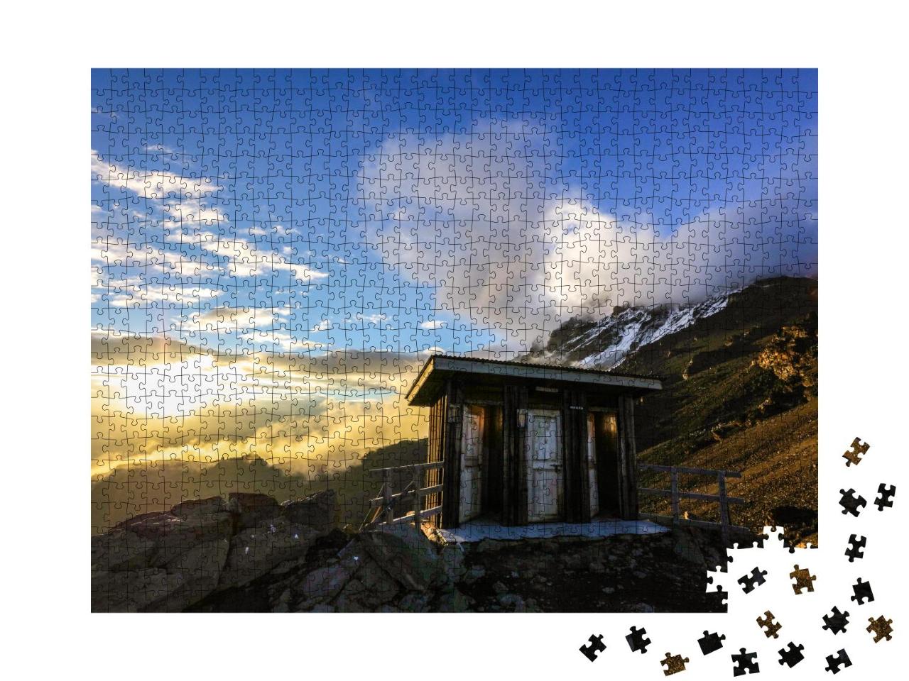 Puzzle 1000 Teile „Sonnenuntergang am Basislager des Kilimandscharo, Afrika“