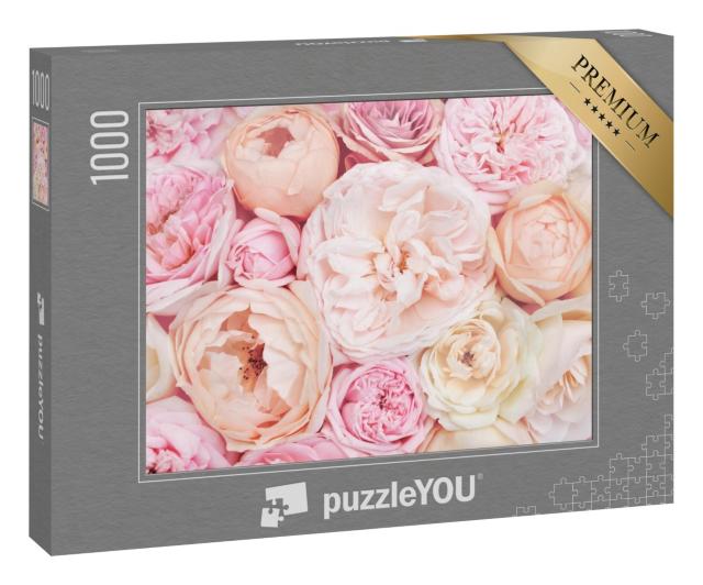 Puzzle „Sommerblüten im zarten Rosa und Pastellfarben“