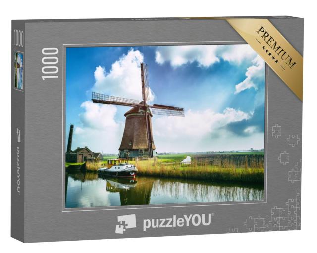 Puzzel 1000 stukjes „Traditionele Nederlandse windmolen, Nederland“