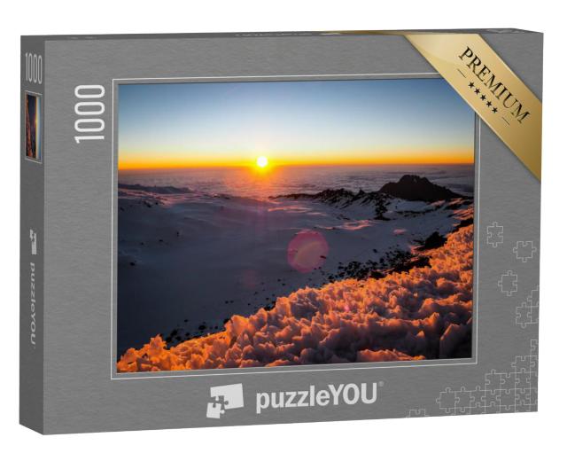 Puzzel 1000 stukjes „Zonsopgang boven de besneeuwde Kilimanjaro, Tanzania“