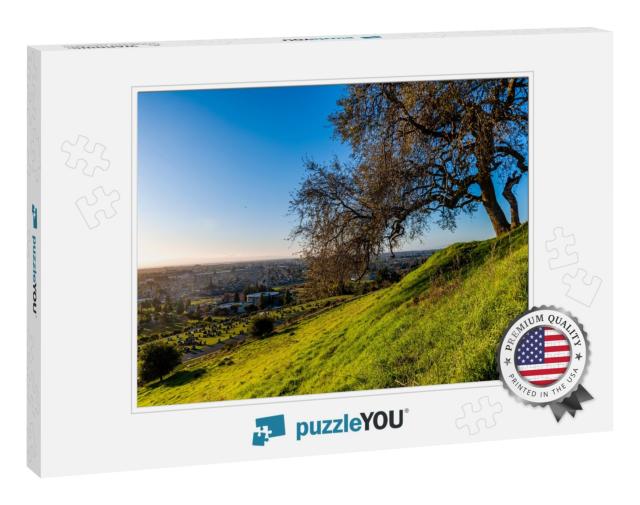 Sunset At Mission Fremont in California... Jigsaw Puzzle