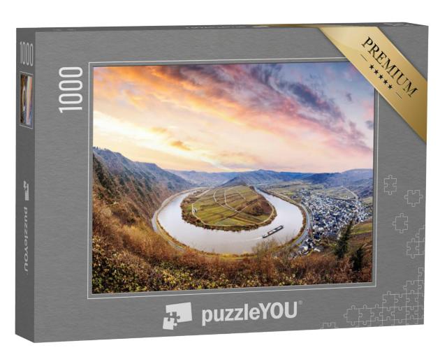 Puzzel 1000 stukjes „Zonsopgang in de Moezelbocht bij Bremm, Duitsland“