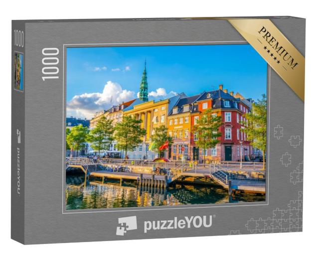 Puzzel 1000 stukjes „Een gracht bij paleis Christiansborg in Kopenhagen“