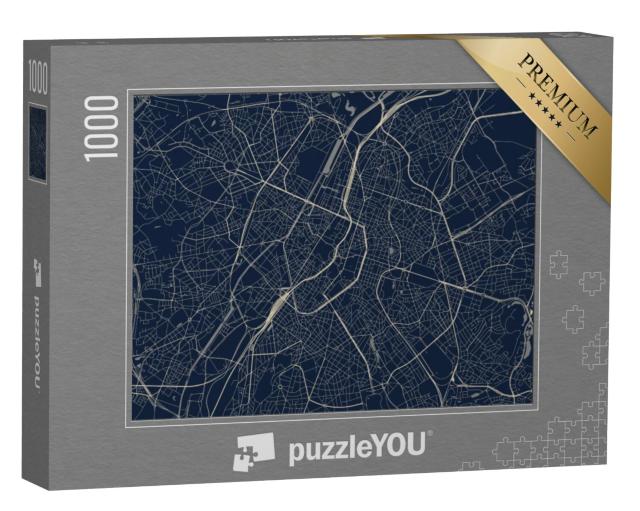 Puzzel 1000 stukjes „Vectorkaart van de stad Brussel, België“