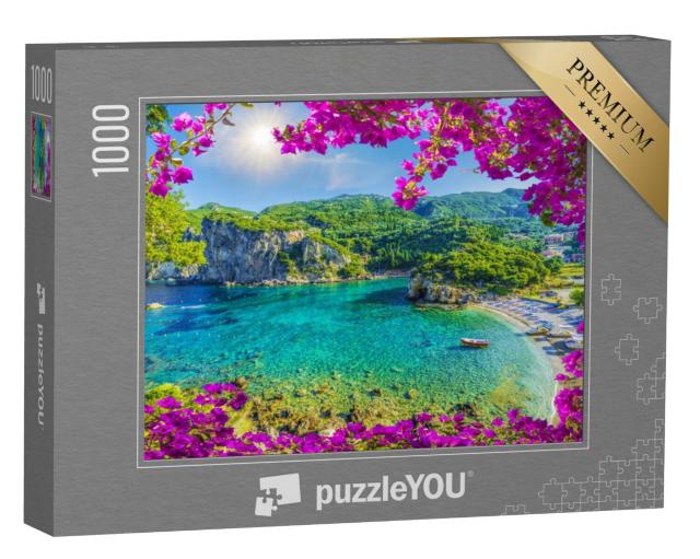 Puzzel 1000 stukjes „Baai met kristalhelder water in Paleokastritsa, Corfu, Griekenland“