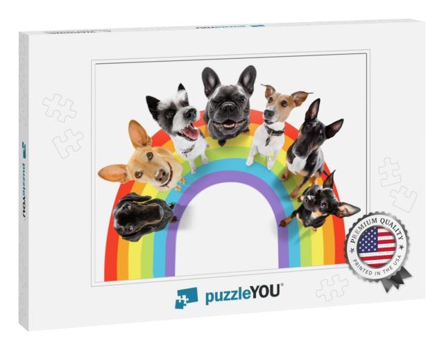 Fairy Funny Gay Row Couple of Dogs Proud of Human... Jigsaw Puzzle