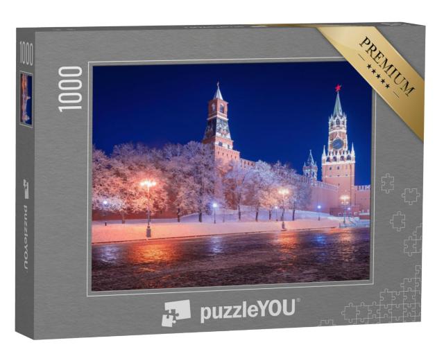 Puzzel 1000 stukjes „Winter Moskou: het Rode Plein bij het Kremlin“