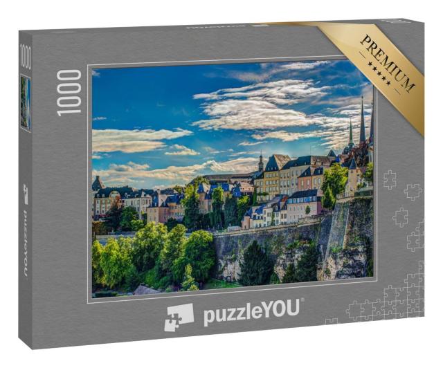 Puzzle 1000 Teile „Panoramaluftbild von Luxemburg im Sommer“