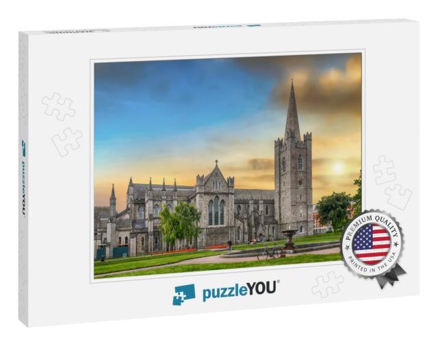 Sunset View of Saint Patrick's Cathedral Dublin Ireland... Jigsaw Puzzle