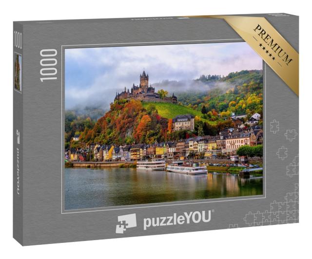 Puzzle 1000 Teile „Historische Stadt Cochem in Deutschland, Mosel im Herbst“