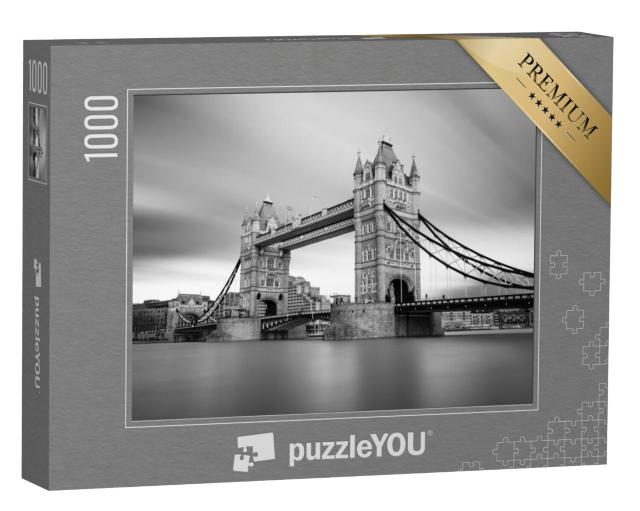 Puzzel 1000 stukjes „Tower Bridge over de Theems, Londen, zwart-wit“