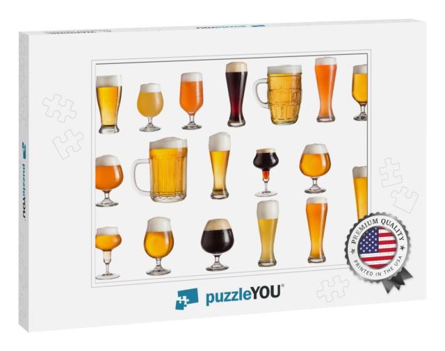 Multiple Various Glasses of Different Types of Cold Craft... Jigsaw Puzzle