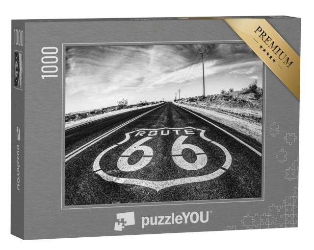 Puzzel 1000 stukjes „Route 66: verkeersborden midden in de Mojave-woestijn, Californië“