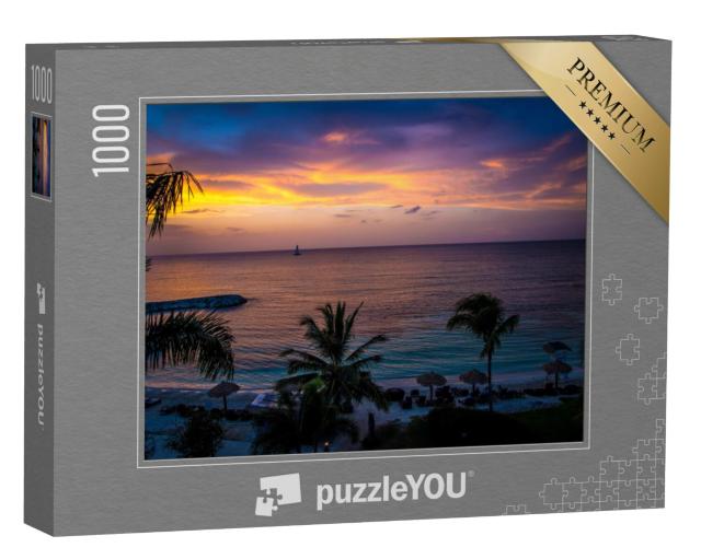 Puzzel 1000 stukjes „Paarse zonsondergang in Jamaica“