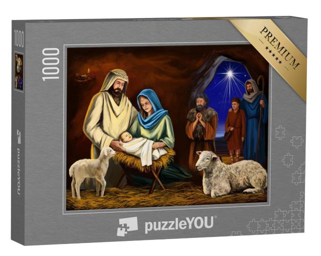 Puzzel 1000 stukjes „Illustratie: Het kerstverhaal“