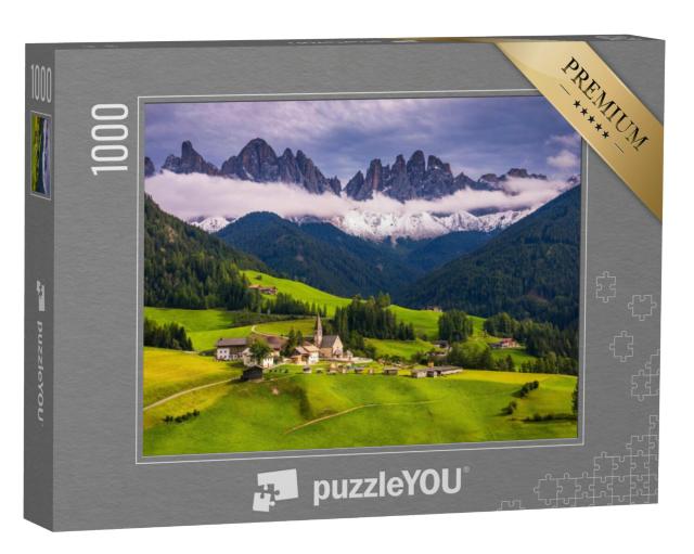 Puzzel 1000 stukjes „St. Magdalena dorp in de Val di Funes vallei, Zuid-Tirol“