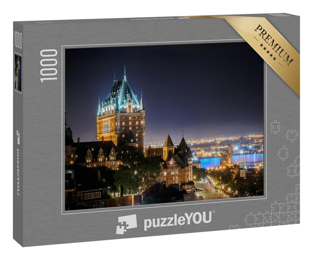 Puzzle 1000 Teile „Skyline von Quebec City bei Nacht, Kanada“