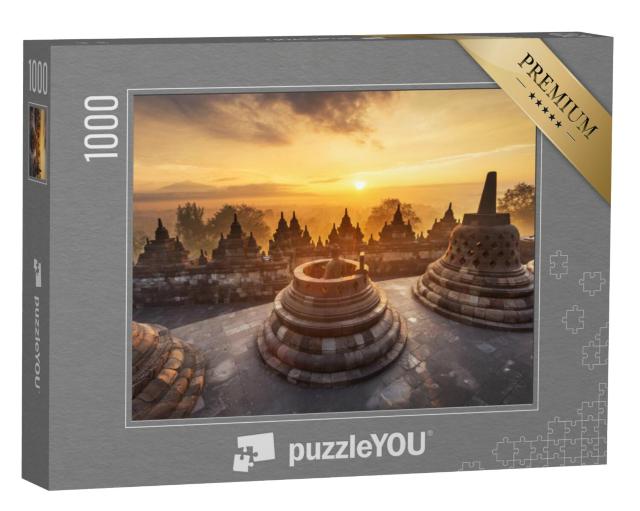 Puzzel 1000 stukjes „Zonsopgang gezien vanaf de Borobudur“