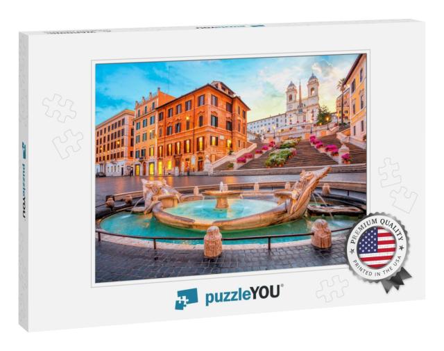 Piazza De Spagna in Rome, Italy. Spanish Steps in the Mor... Jigsaw Puzzle