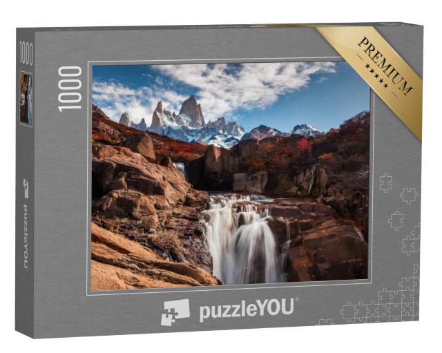 Puzzel 1000 stukjes „Waterval op de berg Fitz Roy. Patagonië, Argentinië“