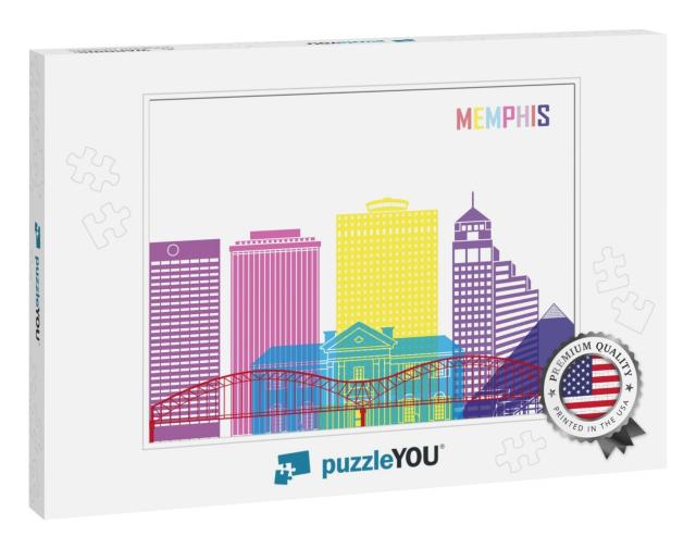 Memphis Skyline Pop in Editable Vector File... Jigsaw Puzzle