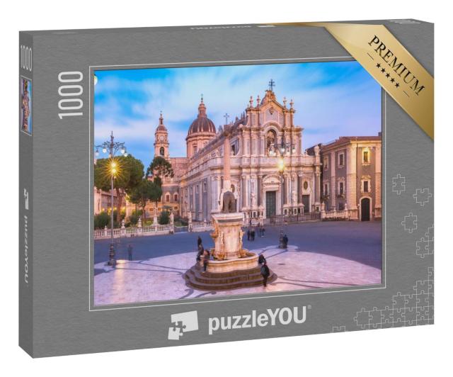 Puzzle 1000 Teile „Piazza Duomo am Abend, Catania, Sizilien, Italien“
