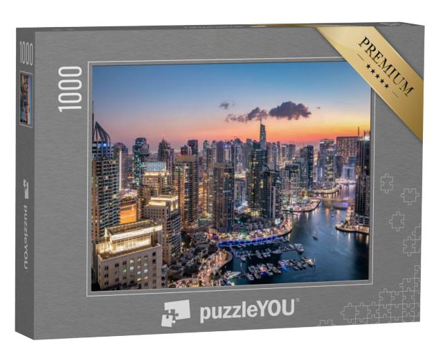 Puzzel 1000 stukjes „Wolkenkrabbers van de moderne skyline van Dubai“