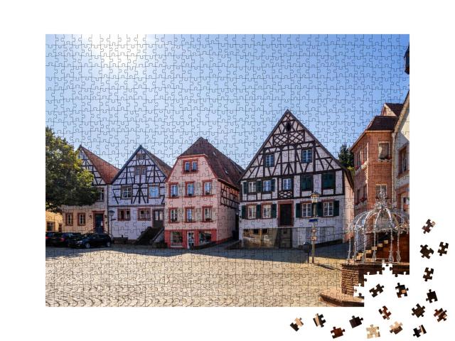 Puzzle 1000 Teile „Rathausplatz und Turm, Ottweiler, Saarland, Deutschland“