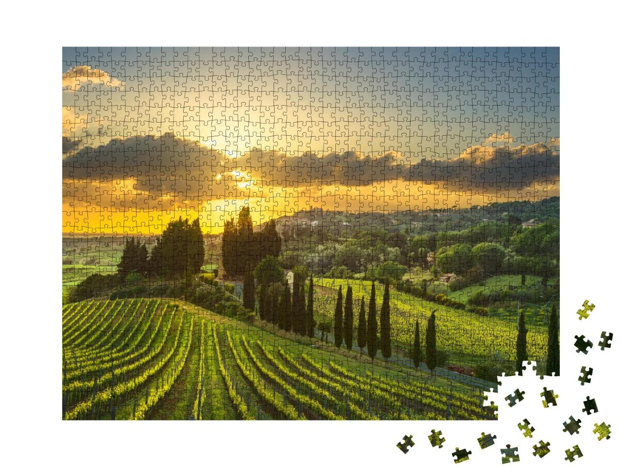 Puzzle 1000 Teile „Weinberge und Landschaften in der Maremma, Italien“