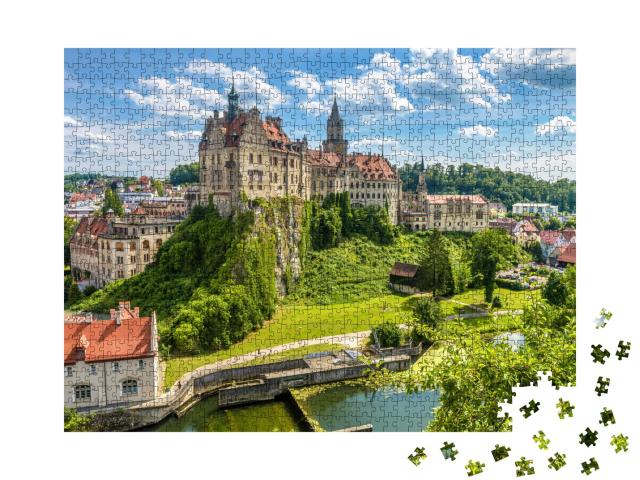 Puzzle 1000 Teile „Schloss Sigmaringen über der Donau in Baden-Württemberg“