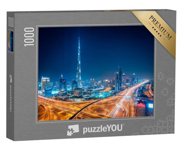 Puzzel 1000 stukjes „Dubai bij nacht, Verenigde Arabische Emiraten“