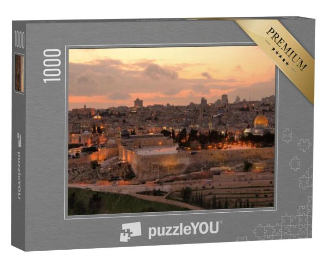 Puzzel 1000 stukjes „De Oude Stad van Jeruzalem in de avond“