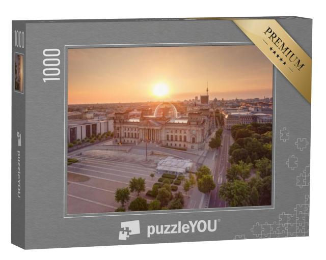 Puzzel 1000 stukjes „Berlijn met zonsopgang bij de Reichstag“