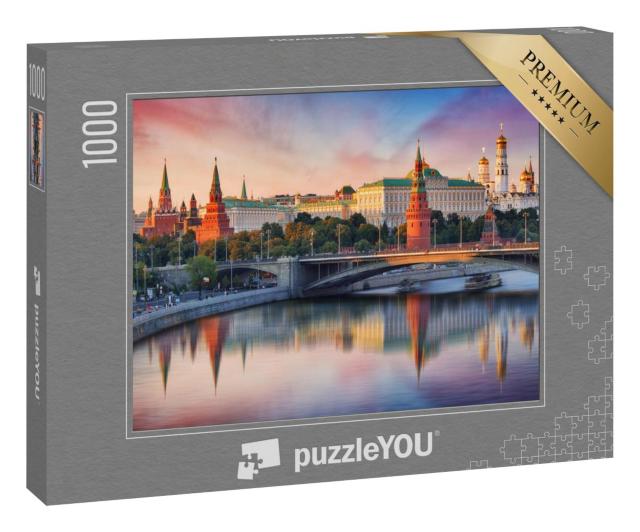 Puzzle 100 Teile „Der Kreml am Fluss Moskwa in Moskau, Russland“