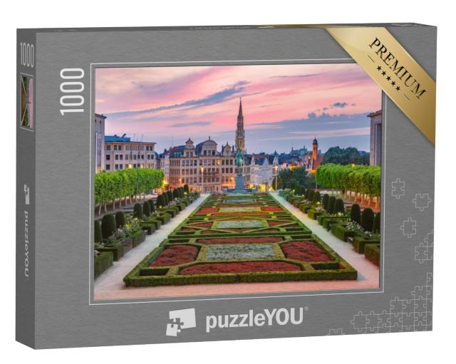 Puzzel 1000 stukjes „Stadhuis en Kunstberg in Brussel, België“