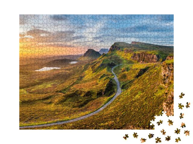 Puzzle 1000 Teile „Straße bei Quiraing auf der Isle of Skye, Schottland“