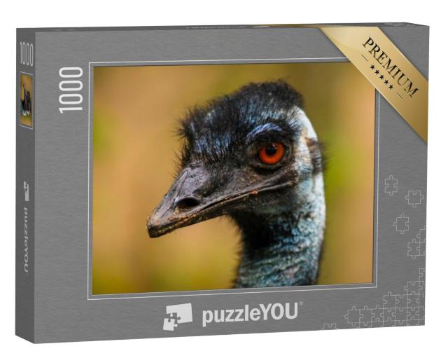 Puzzel 1000 stukjes „Close-up van een emoe met snavel en kop“