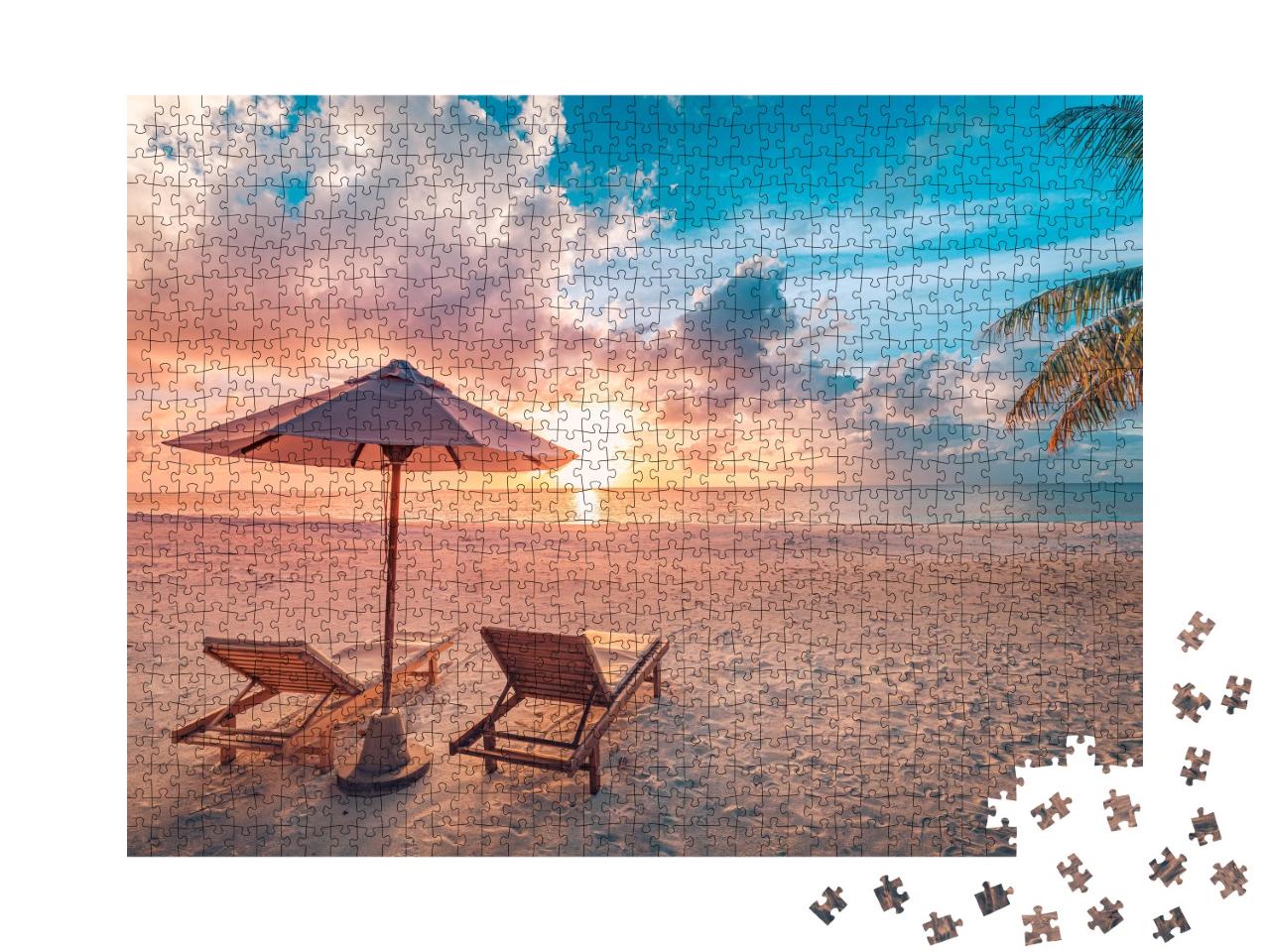 Puzzle 1000 Teile „Sonnenuntergang im Paradies“