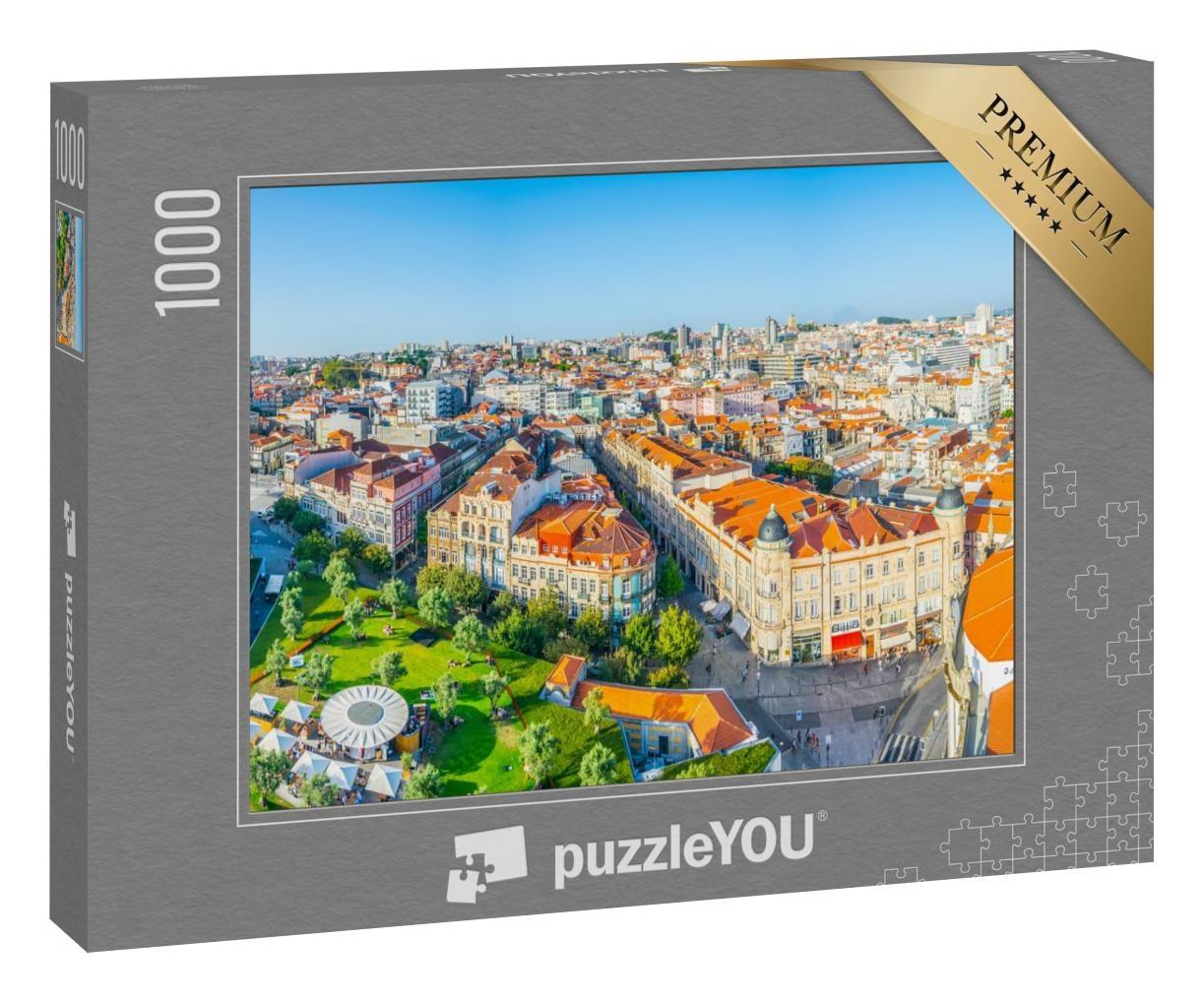 Puzzle 1000 Teile „Luftaufnahme der Praca de Lisboa in Porto, Portugal“